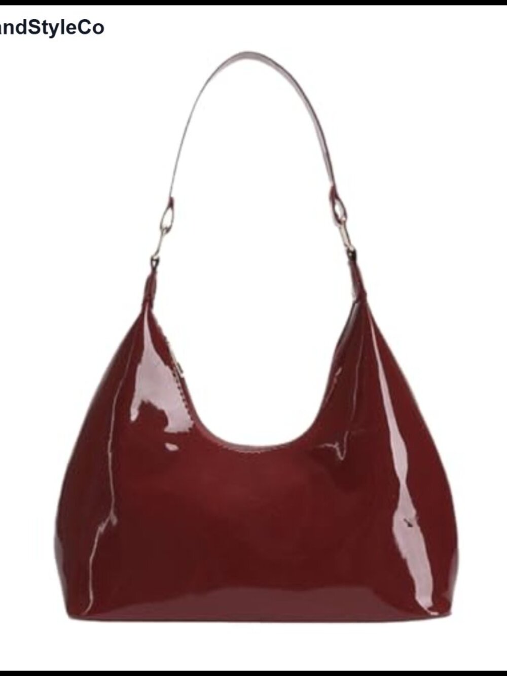 Patent Leather Hobo Bag Crescent Shoulder Small Tote Satchel Purse
